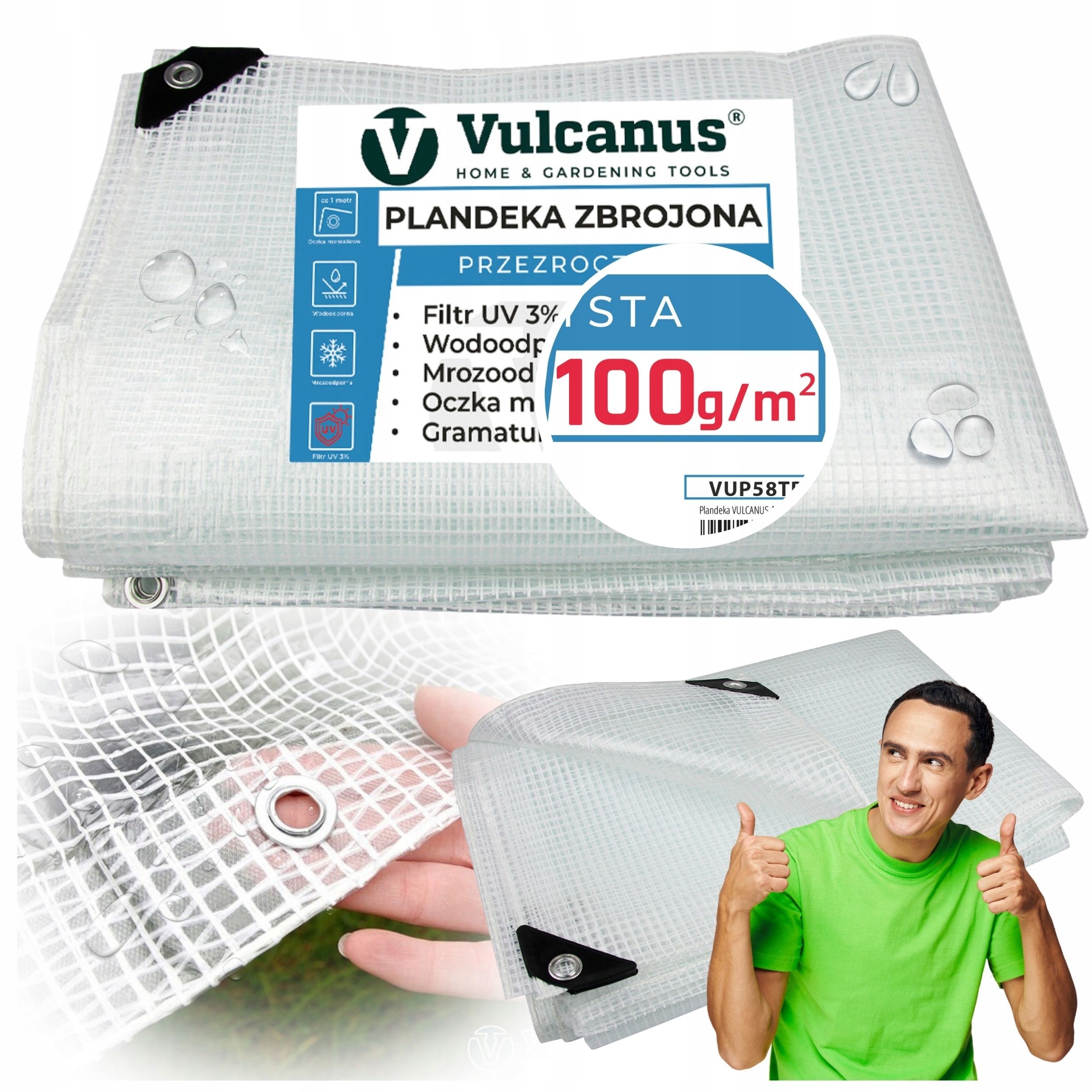 Transparentná zosilnená plachta Vulcanus® 6x10 m – spoľahlivá ochrana